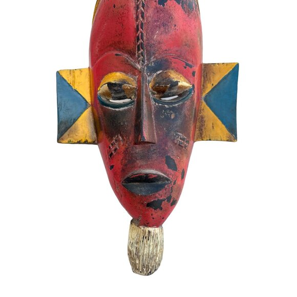 African Tribal Guru Mask worn to Increase Fertility 1980 Tribe Wall Art - Picture 2 of 16